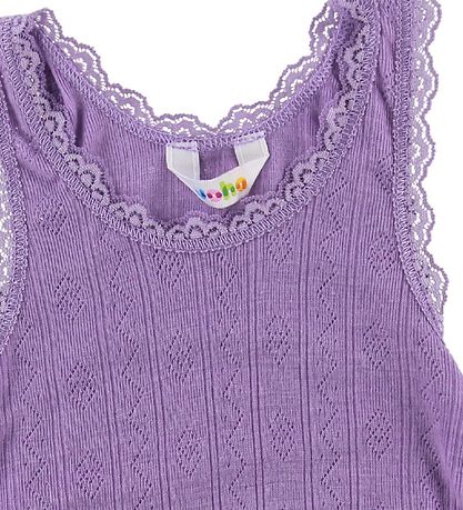 Joha Undershirt - Wool/Silk - Purple w. Pointelle