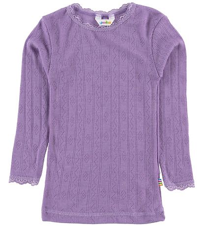 Joha Blouse - Wool/Silk - Purple w. Pointelle