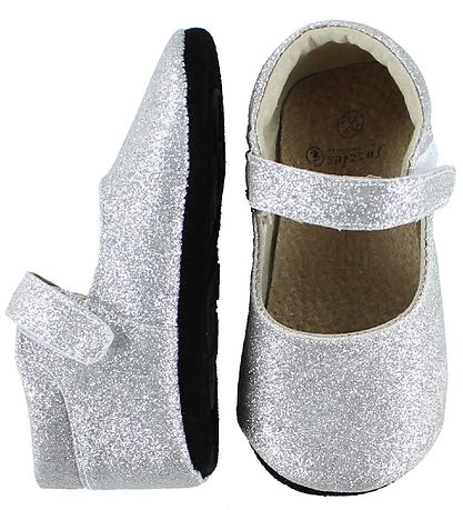 Fuzzies Ballerina Slippers - Amalie - Silver w. Glitter