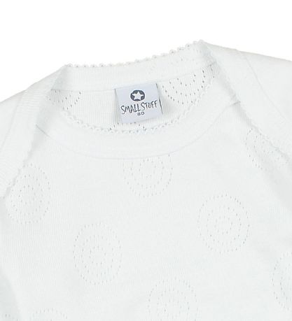 Smallstuff Bodysuit l/s - White w. Pointelle