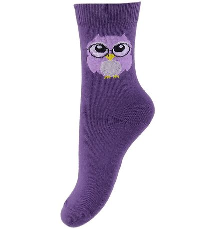 Fuzzies Socken - 2er-Pack - Lila m. Eule