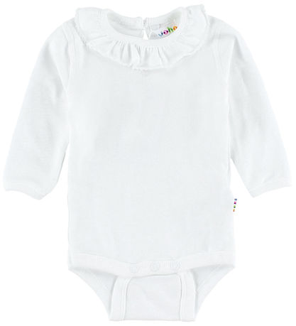 Joha Bodysuit - L/S -White w. Ruffled Collar