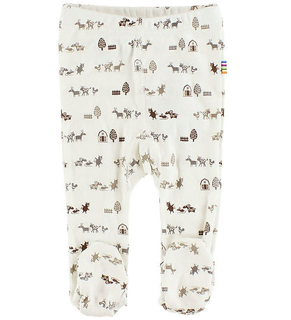 Joha Leggings m. Fuß - Creme m. Tier
