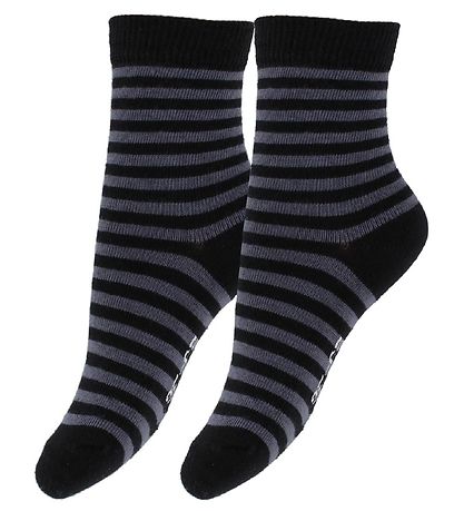 Fuzzies Socken - 2er-Pack - Schwarz/Grau Gestreift