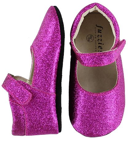 Fuzzies Ballerina Slippers - Amalie - Pink w. Glitter