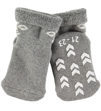 Hummel Baby Socks - HMLSnubbie - Grey Melange w. Non-Slip