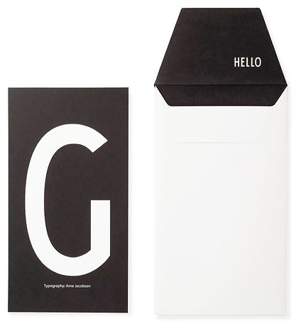 Design Letters Card w. Envelope - Black w. G