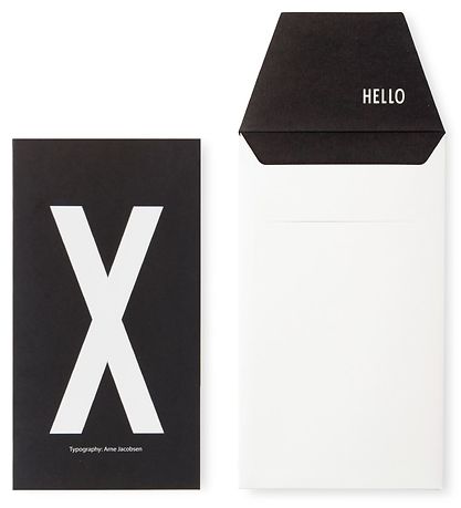 Design Letters Card w. Envelope - Black w. X