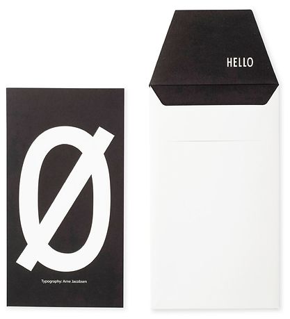 Design Letters Card w. Envelope - Black w. Ø