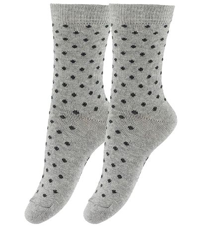 Fuzzies Socken - 2er-Pack - Grau m. Punkte