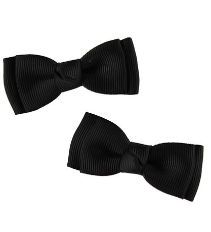 By Stær Haarschleife - Double Bow - 2er-Pack - 6 cm - Schwarz