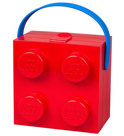 LEGO® Storage Lunchbox w. Handle - 4 Knobs - Red