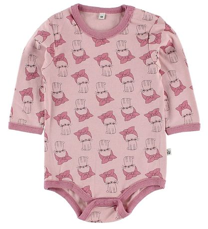 Pippi Samfellur L/Æ - 4 Pakki - Bleikt/Fjólublátt M. Mynstur