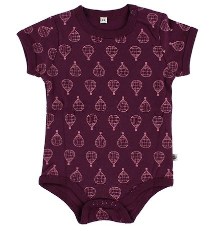 Pippi Baby Bodysuit - 4-Pack - S/S - Rose/Purple Pattern