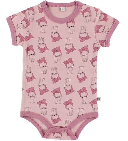 Pippi Baby Bodysuit - 4-Pack - S/S - Rose/Purple Pattern