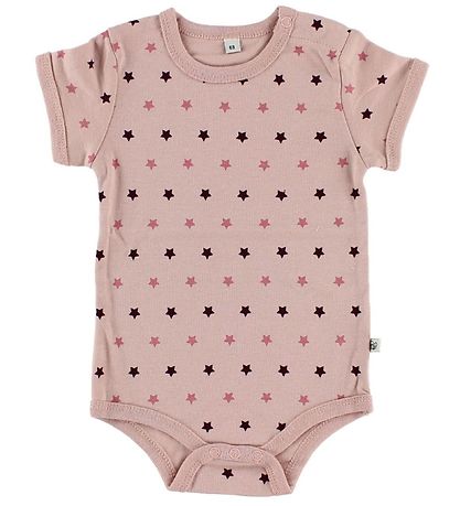 Pippi Baby Bodysuit - 4-Pack - S/S - Rose/Purple Pattern