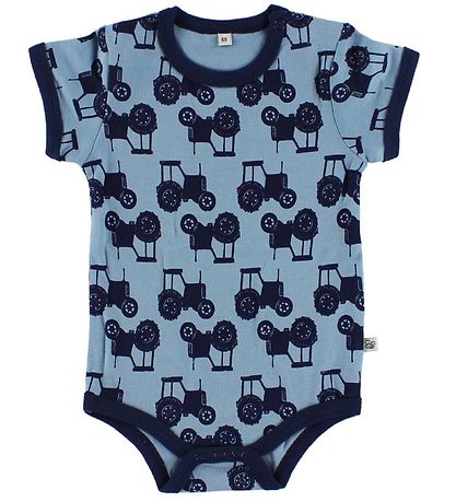 Pippi Baby Bodysuit - 4-Pack - S/S - Blue/Light Blue Pattern