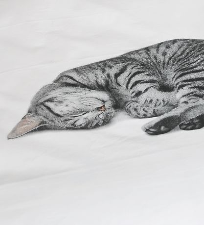 Snurk Sängkläder - Vuxen - Vit m. Katt
