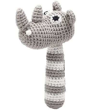 NatureZoo Rattle - Mr Rhinoceros - Light Grey
