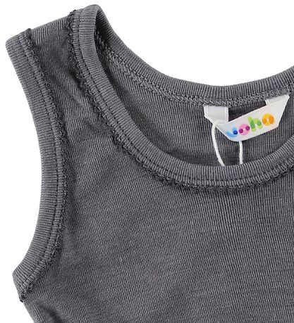 Joha Undershirt - Wool/Silk - Dark Grey w. Lace