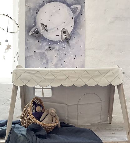Loullou Poppenhuis tot Speelboog - Grijs/Creme