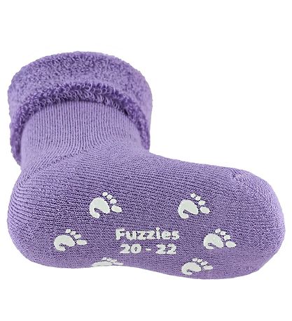Fuzzies Bremsusokkar - Non-Slip Neðst - Fjólublátt