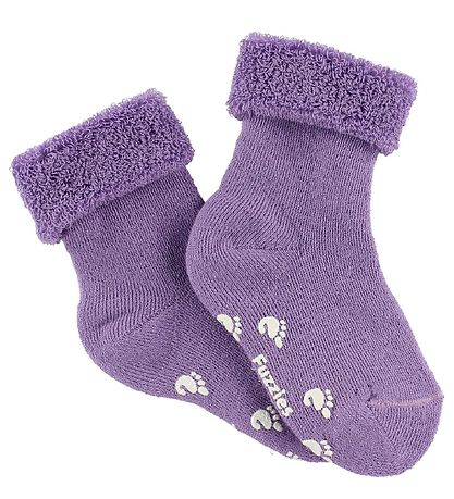 Fuzzies Bremsusokkar - Non-Slip Neðst - Fjólublátt