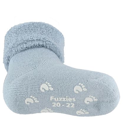 Fuzzies Bremsusokkar - Non-Slip Botn - Ljósblár