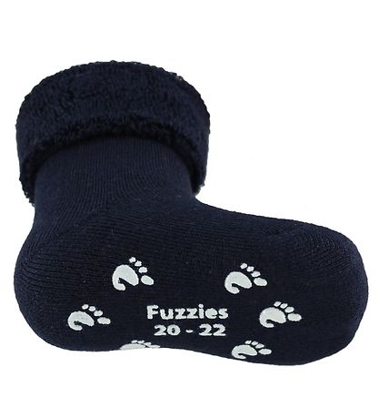 Fuzzies Bremsusokkar - Non-Slip Neðst - Dökkblátt