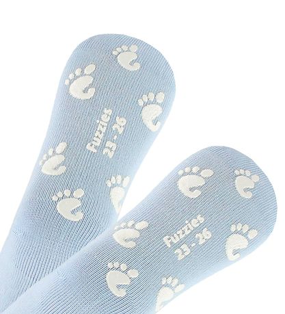 Fuzzies Socks w. Non-Slip - Light Blue