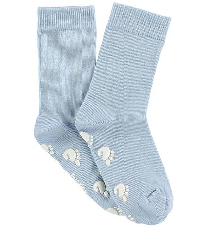 Fuzzies Socks w. Non-Slip - Light Blue