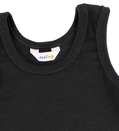 Joha Undershirt - Wool/Silk - Black w. Lace Borders