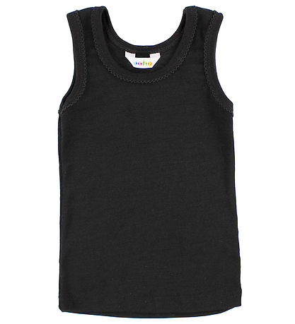 Joha Undershirt - Wool/Silk - Black w. Lace Borders