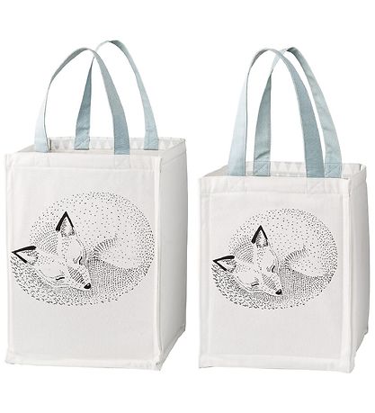 Bloomingville Oppbevaringsposer - 2 stk. - 30/40 cm - Hvit/Lyseb
