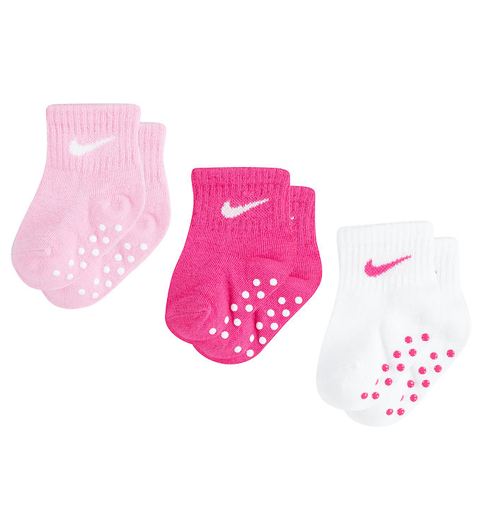 Nike Socks 3 Pack Non Slip White Pink Try us KW IE