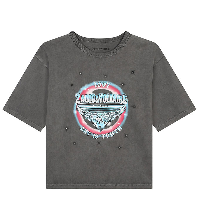 Zadig & Voltaire T Shirt Svart M. Tryck