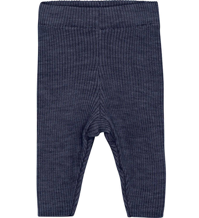 Celavi Leggings Ull Stickad Naval Academy Melange