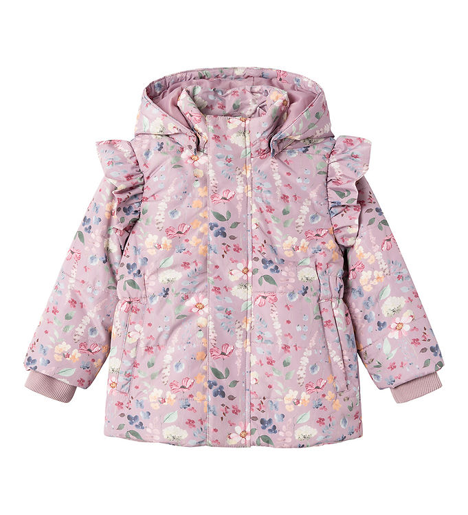 Name It Vadderad Jacka Nmfmountains05 Mauve Skuggor/flower