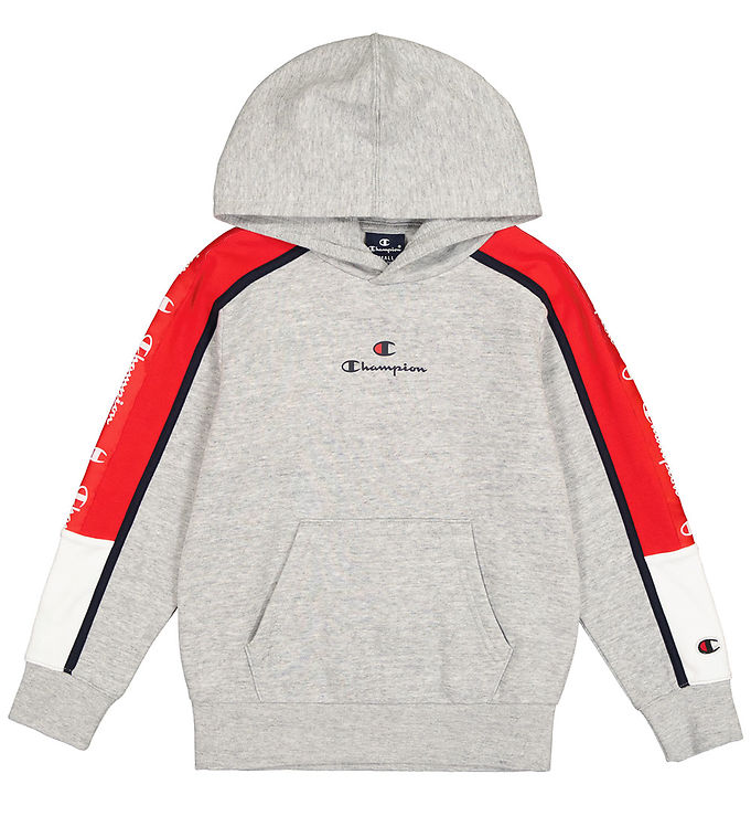 Red and white champion hoodie outlet