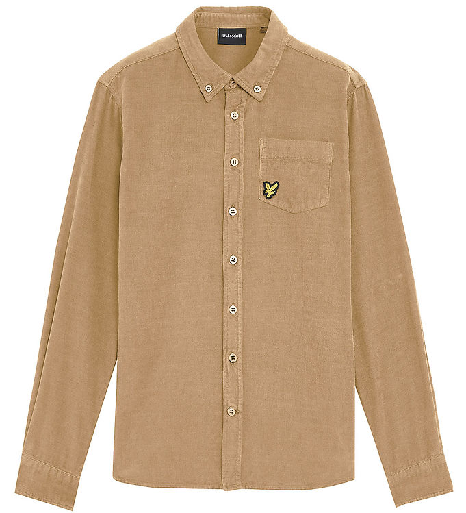 Lyle & Scott Skjorta Manchester Nålsnöre Sand Storm