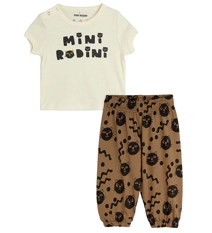 Mini Rodini Katter Baby Set Offwhite
