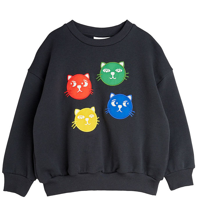 Mini Rodini Sweatee Shirt Cool Katter Black
