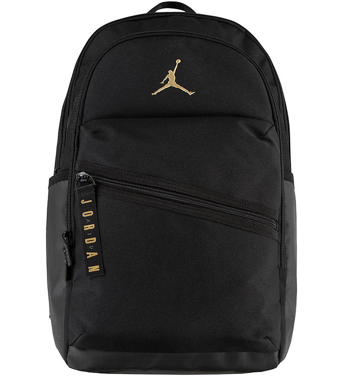Gold and black jordan backpack top