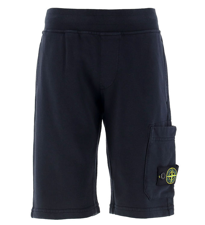 Stone Island Sweatshorts Marinblå Blue M. Logo