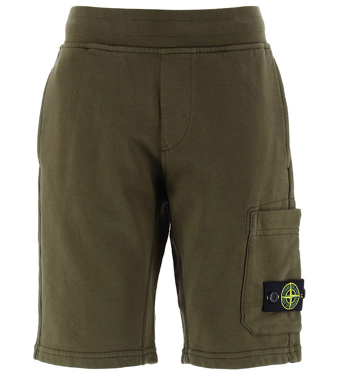 Stone Island Sweatshorts Militar Green M. Logo