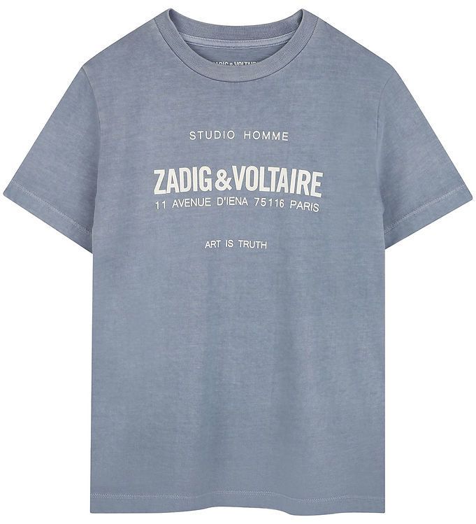 Zadig & Voltaire T Shirt Lavender Blue M. Tryck