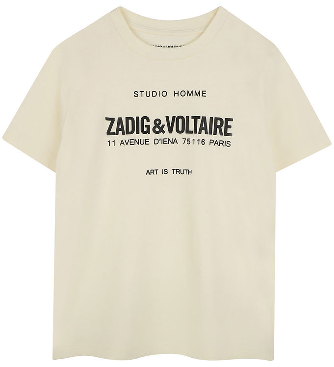 Zadig & Voltaire T Shirt Offwhite M. Tryck