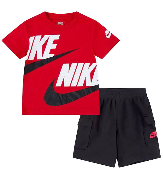 Nike Shortsset T Shirt/shorts Svart/university Red