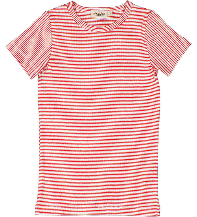 Marmar T Shirt Rib Modal Tago Röd Stripe