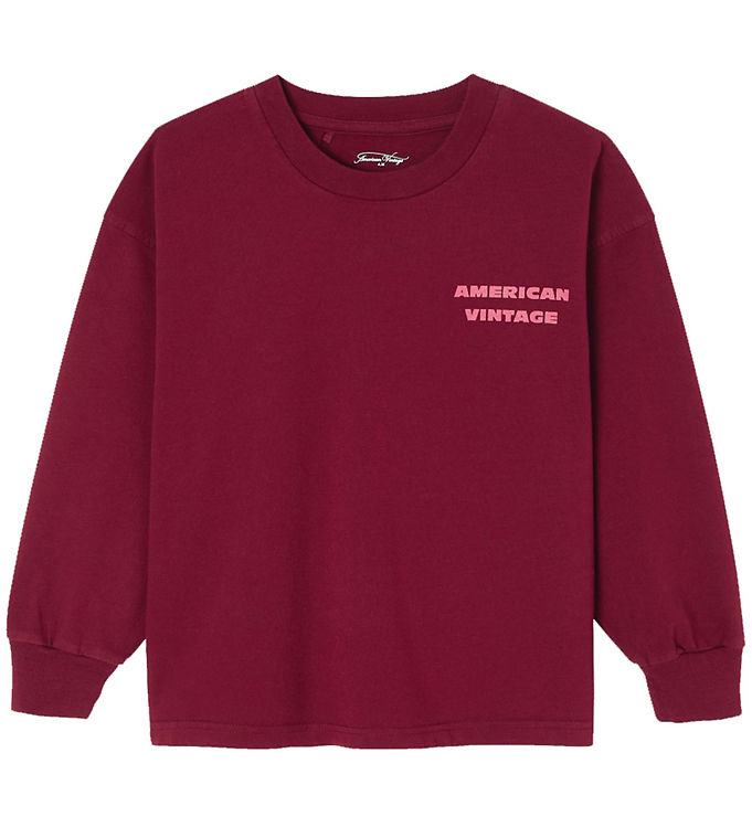American Vintage Tröja Fizvalley Vintage Burgundy M. Tryck
